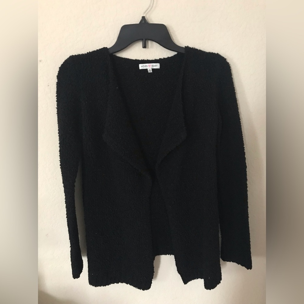 WOVEN HEART girls black sweater